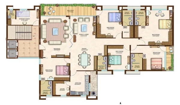 Prestige Park Street 4.5 BHK + Study Floor Plan